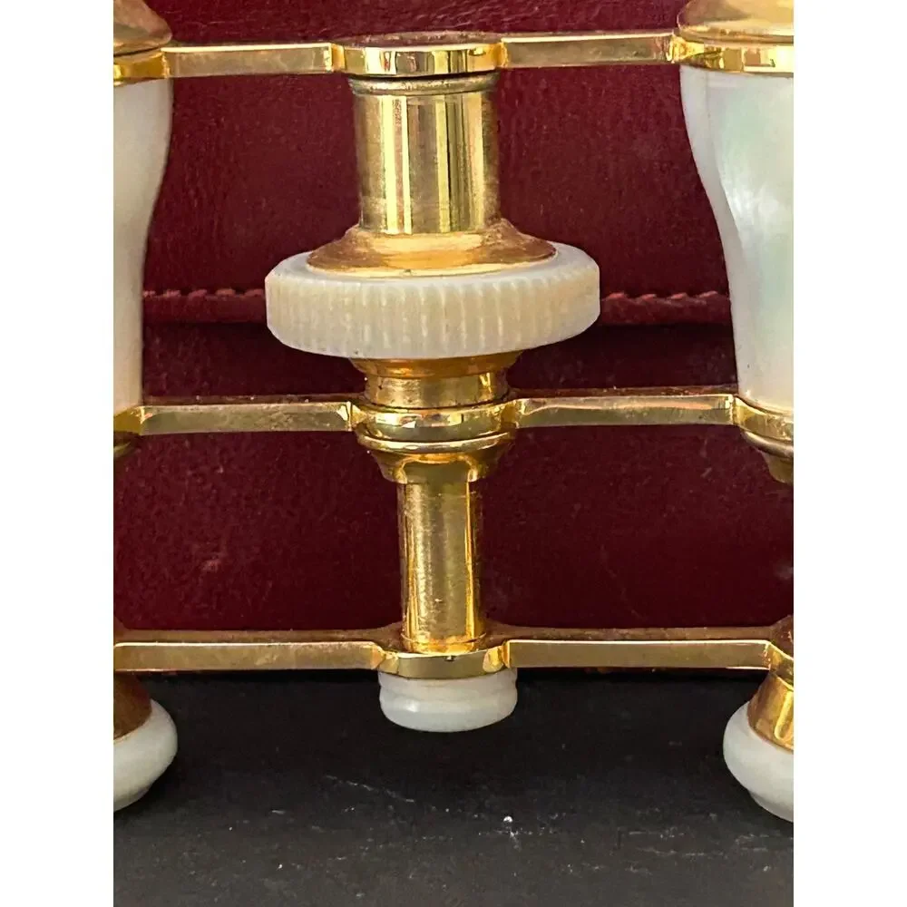 Vintage 1950s Birks of Canada Brass Opera Glasses with Mother-Of-Pearl Inlay MCM